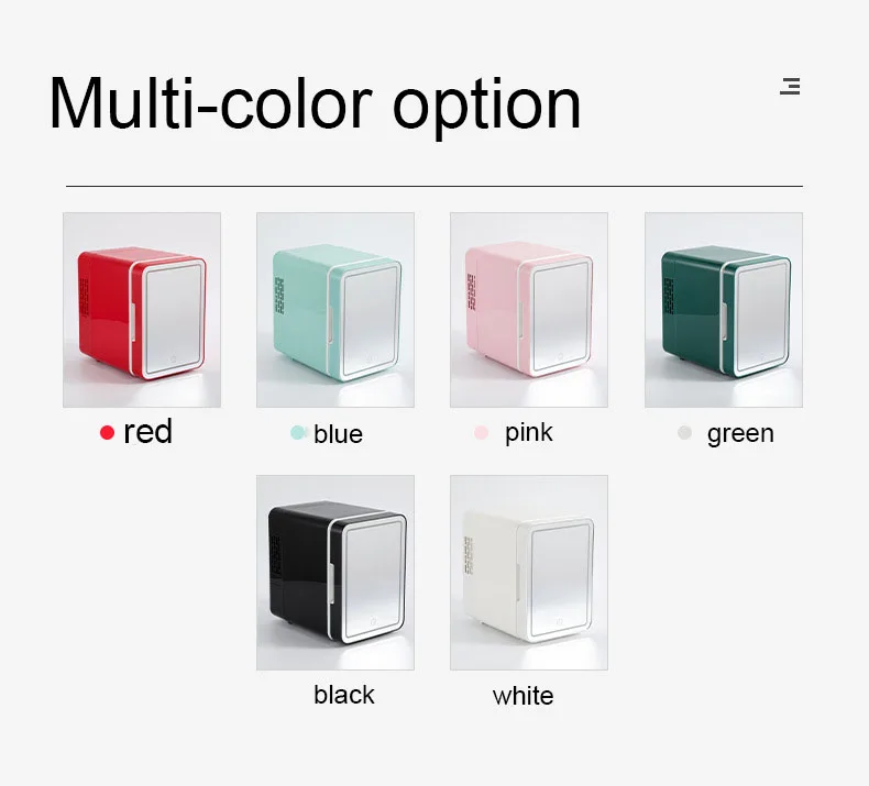 Fabrycznie Nowe Mini Lusterko Kosmetyczne Lodówka - Przenośna Lodówka z Zamrażarką do Sypialni, Osobisty Organizer na Kosmetyki do Makijażu ​