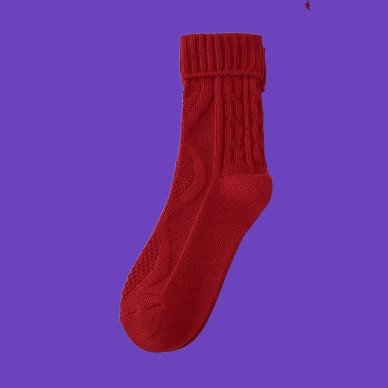 

3/6 Pairs Big Red Socks New Year Red Socks Women's Dragon Year Good Luck Cotton Socks Japanese Fashion Women's Mid-tube Socks