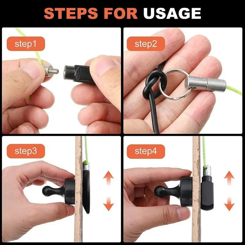 *Magnetic Wire Puller Tool With Nylon Coated Hook & Flexible Green-Yellow Line For Threading In Pipes Dark Lines Electrical Work