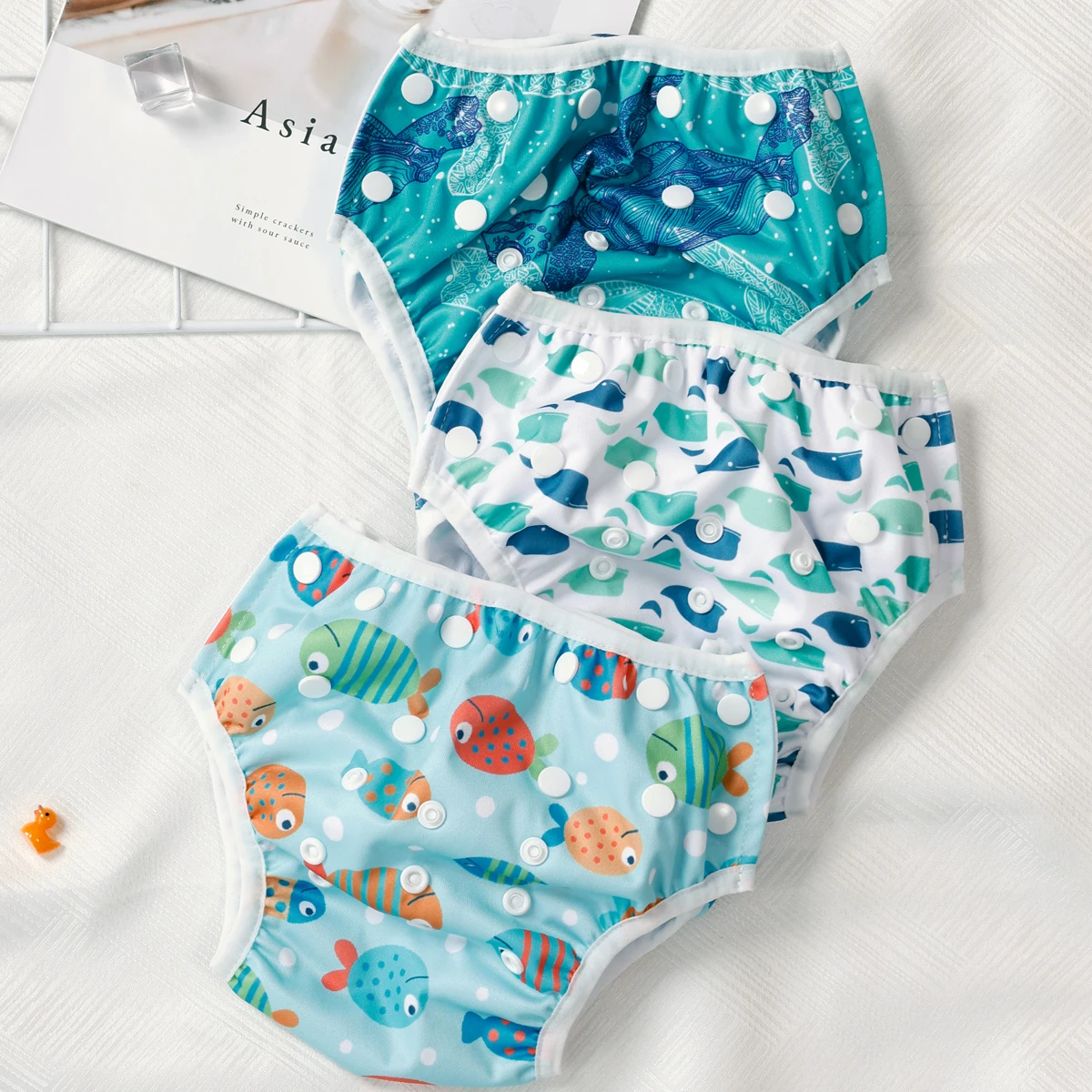 Happy Flute New 38*20CM Summer 3 Piece Mesh Cloth Inner Fabric Reusable& Adjustable 0-3 Years Baby Swimming Diaper