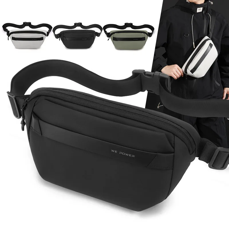 Nylon lightweight and simple men's crossbody bag, large-capacity multi-functional outdoor travel waterproof single-shoulder bag