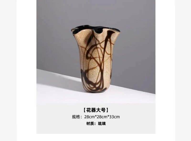 Handmade Glass Vase High-end Hotel Clubhouse Negotiation Table Creative Flower Decoration