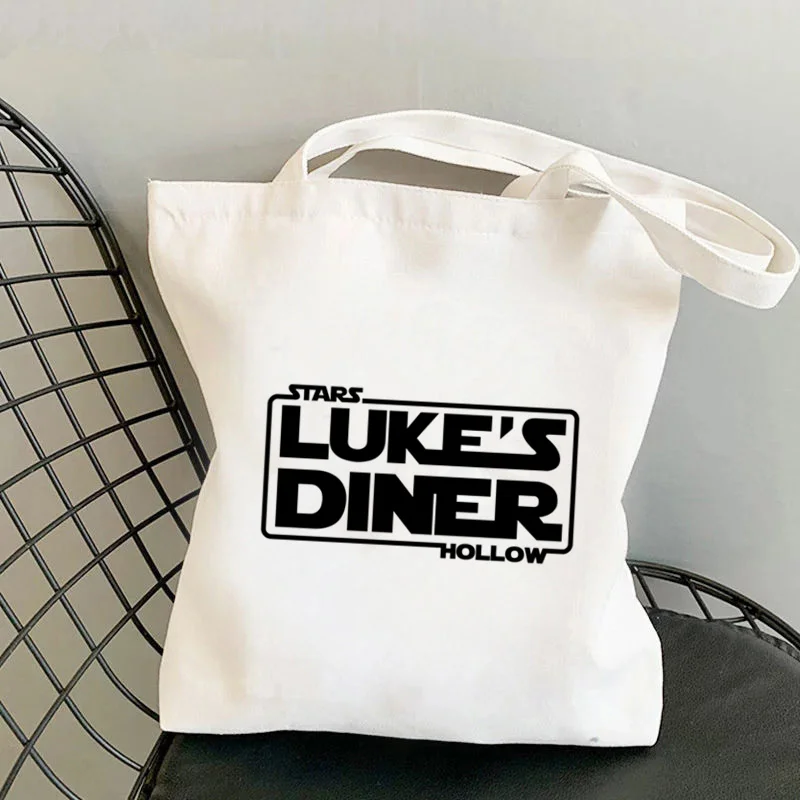 2022 Shopper Gilmore Girls  Luke\'s Printed Tote Bag Women Harajuku Shopper Handbag Shoulder Shopping Bag Lady Canvas Bag