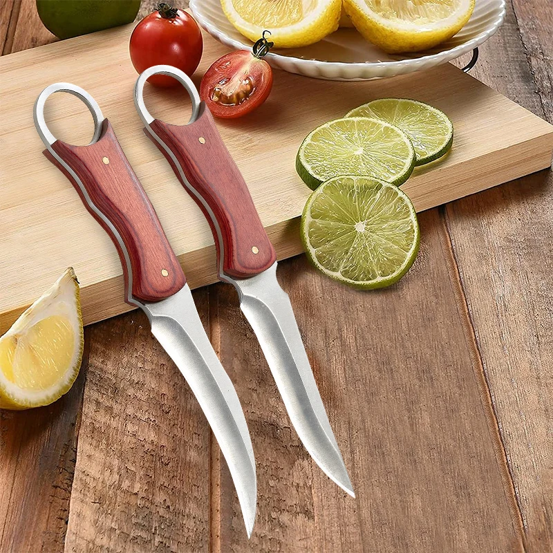 Kitchen Household Meat Cutting Knife Melon and Fruit Peeling Knife Fruit Knife Can Hook Knife Camping Style Convenient Carrying Knife