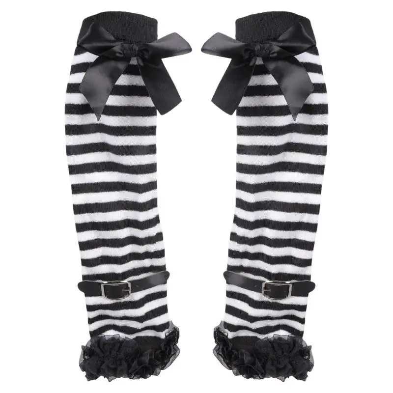 39BD Knitted Bowknot Gloves Fingerless Gloves for Women Teens Carnivals Party Gloves Armwear Masquerades Party Gathering Props