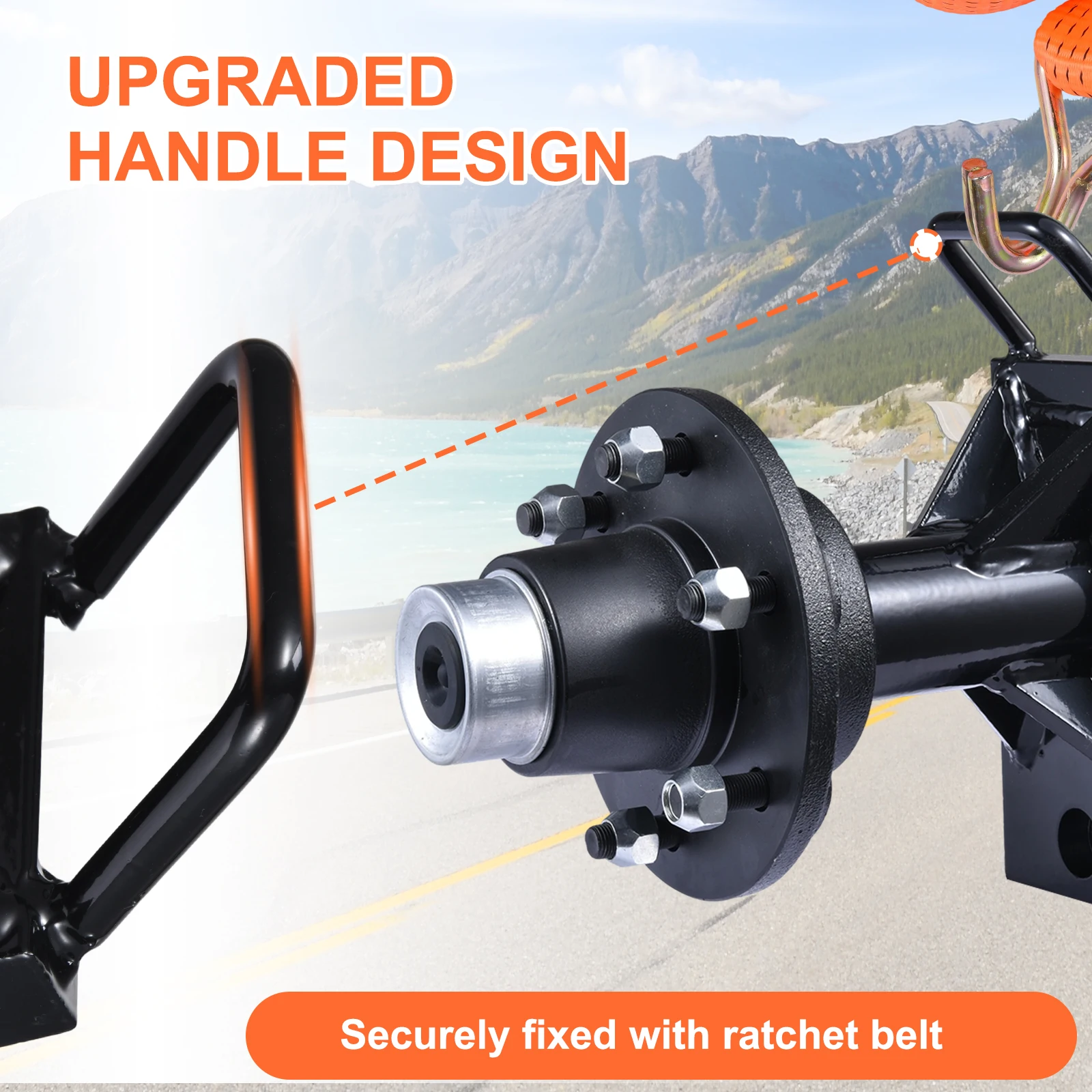 

2 Sets of Container Wheel 6-Ear Wheel Kits, Heavy-Duty Container axles and Heavy-Duty Ratchet Bundles for Moving 20-Foot - 40-Foot containers, Container Accessories