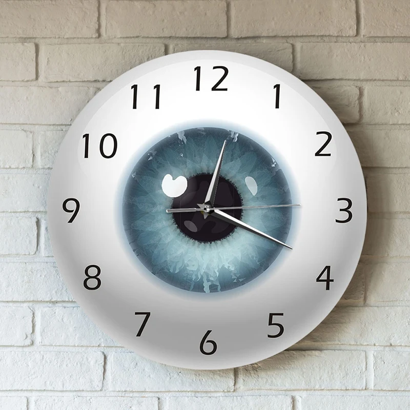 The Eye Eyeball With Beauty Contact Pupil Core Sight View Ophthalmology Mute Wall Clock Optical Store Novelty Wall Watch