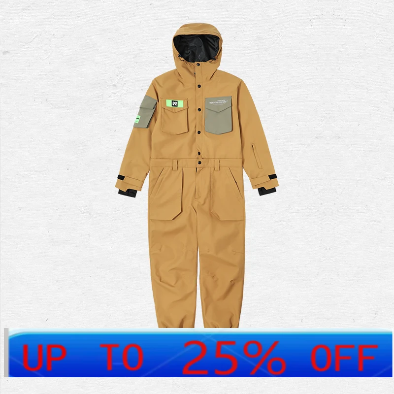 

LMM professional one-piece sliding veneer men's and women's waterproof and warm thickened loose snow suit set