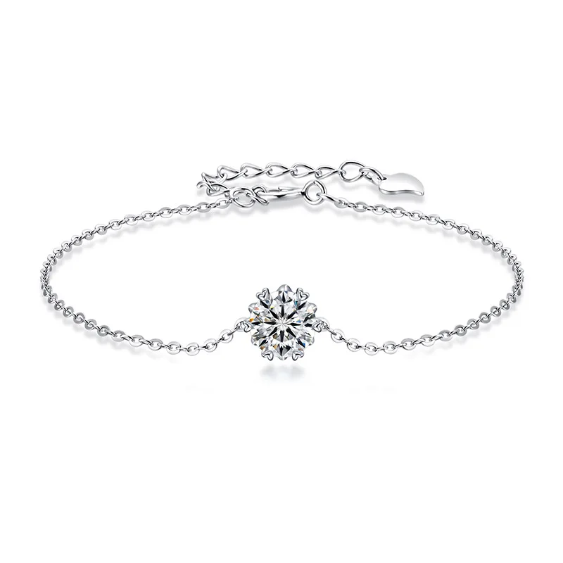 

Moissanite Bracelet for Women, 1ct D Color Lab Created Dainty Tiny Diamond Bracelet, 18K Gold Plated Sterling Silver Bracelet