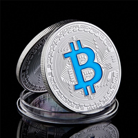 Bitcoin Collectible Coin Silver Plated Physical Casascius Bit BTC Commemorative Coins