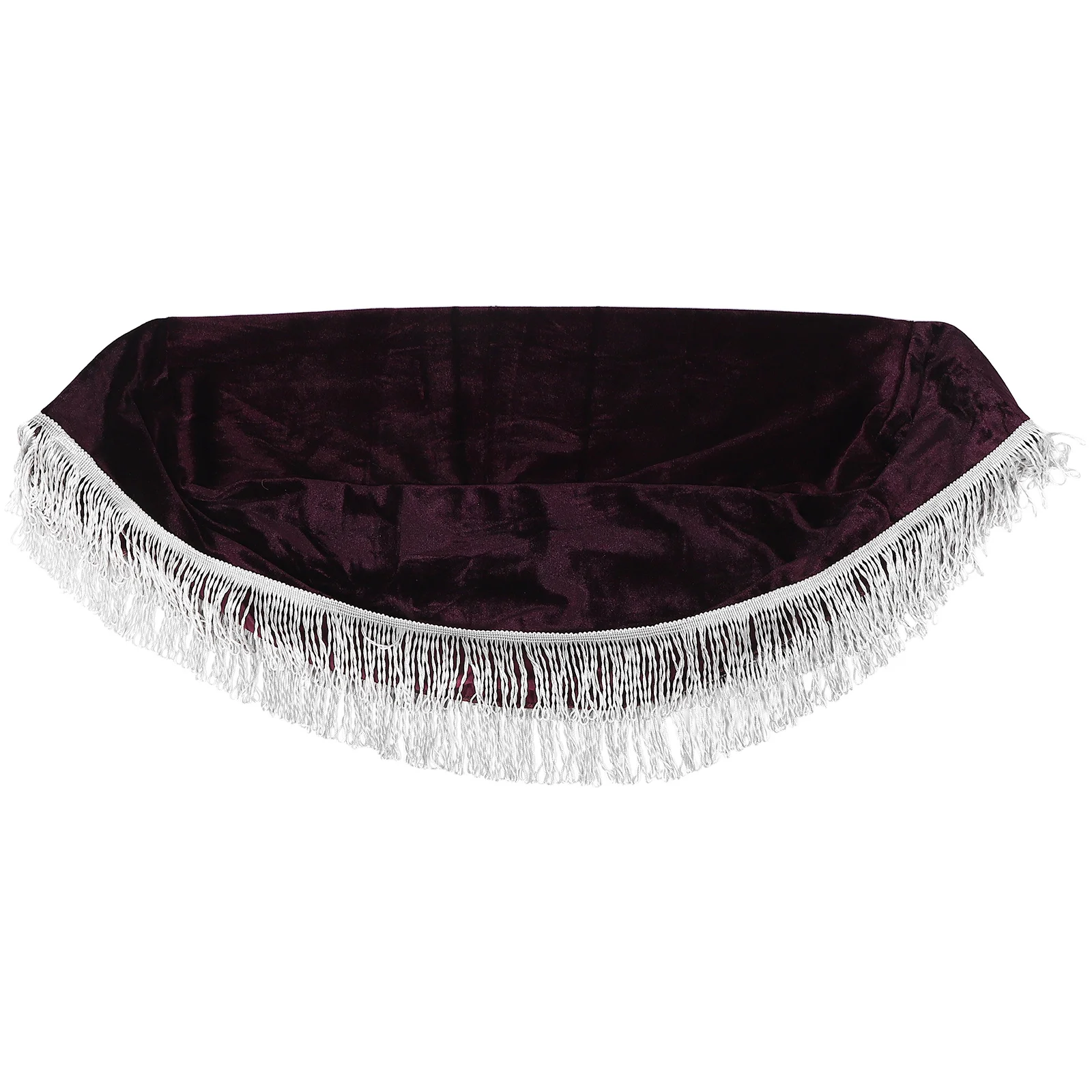 

Piano Stool Velvet Bench Cover Purple Tassels Removable Leg Covers Protects Stains Versatile Use Home School Performance Hall
