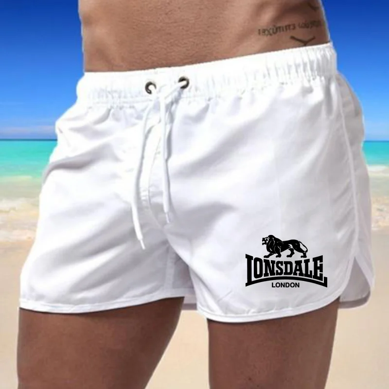 LONSDALE-pantalones cortos de playa coloridos para hombre, ropa Sexy para tabla de surf, 2024