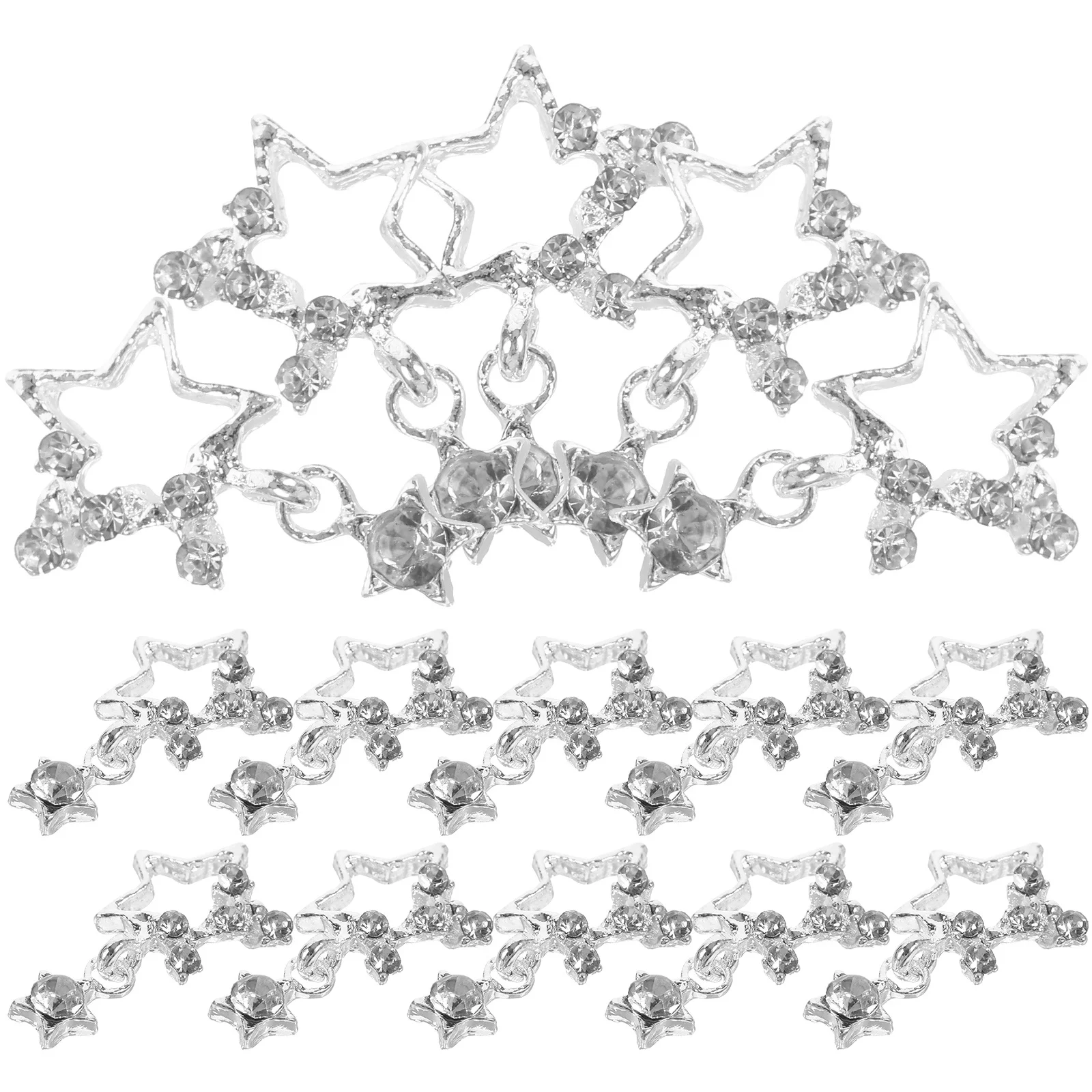 

20Pcs Rhinestone Star Nail Charms Luxury Pendant Nail Art Decorations for Acrylic Gel Nails Star Charms for Nails