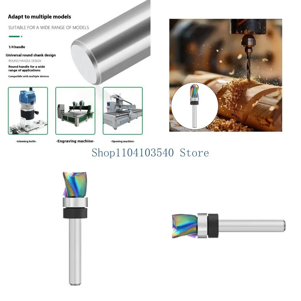 02DC Rainbows Finish Milling Router Bit Three Flute Design For Wood Carving Projects