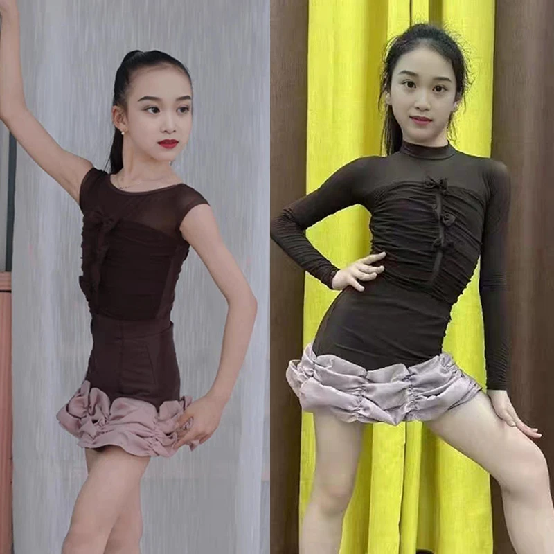 

Модное латинское платье, танцевальный костюм для девочек, детский костюм для самбы, тумбы, вечерние платья для латинских танцев, одежда для сценических танцев, SL12872