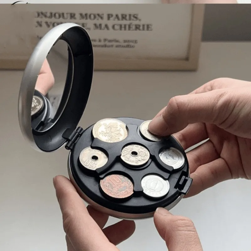 Portable Transparent Coin Storage Bag Japanese Style Coin Box with Storage Bag Coin Organizer Simple Design Money Clip