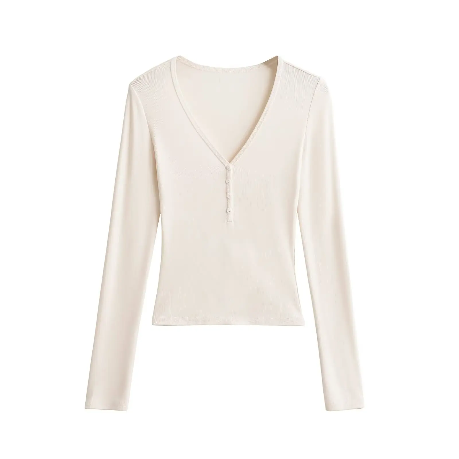 Dimagrante lavorato a maglia lungo Sve V-Ne abbottonato strato base irt American Sle Hot Girl Top facile da indossare Street Sle Spring