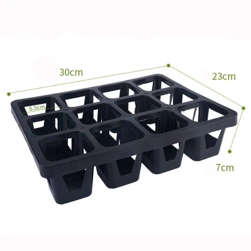 Black Flower Pots Storage Tray Tool Greenhouse 6/12 Hole Potted Bracket Caliber 6.5cm 9cm Thickness Seeding Boxes Dish