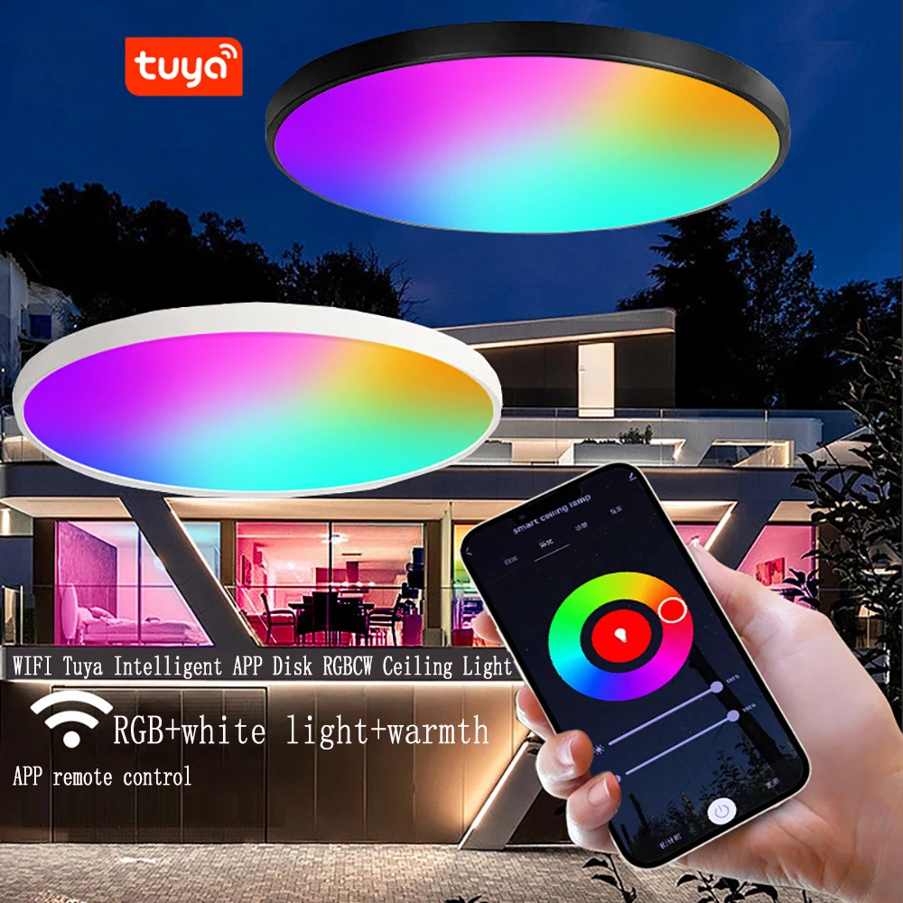 TUYA Intelligent Ceiling Light LED RGBCW Light APP Control 42W 1100~220V Suitable for Room Lighting