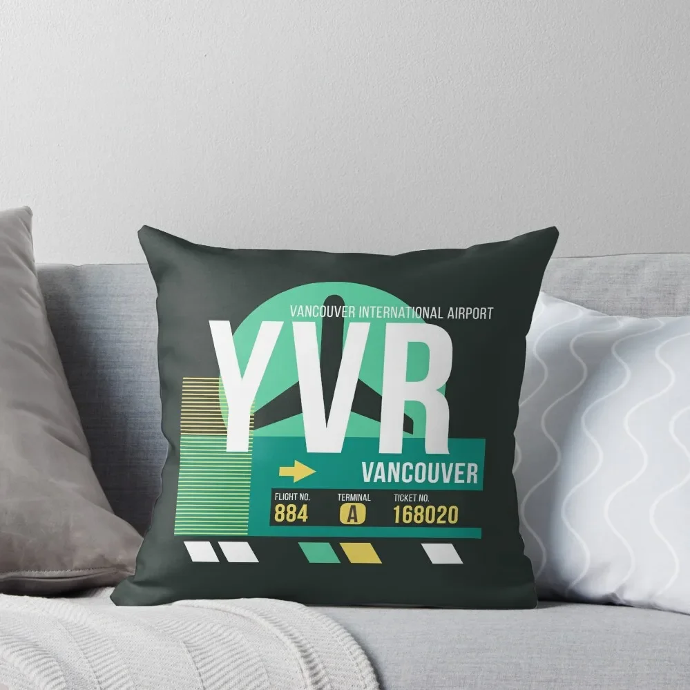 

Vancouver (YVR) Airport Code Baggage Tag Throw Pillow Pillowcases For Pillows pillows decor home pillow