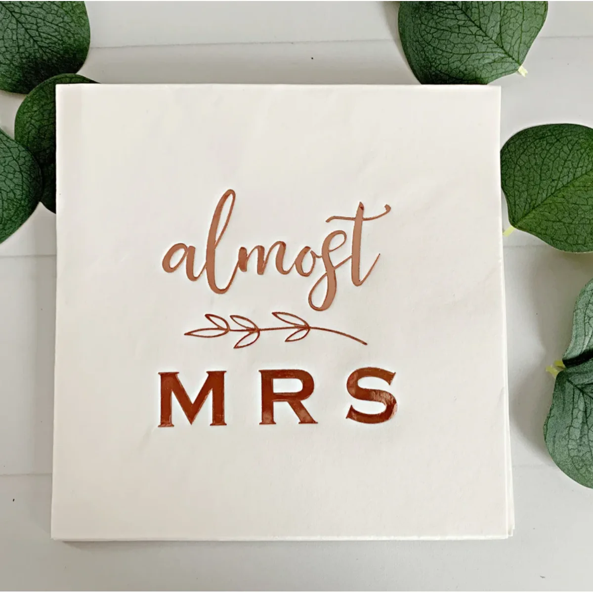 Almost Mrs. Luncheon Napkins - Rose Gold Print