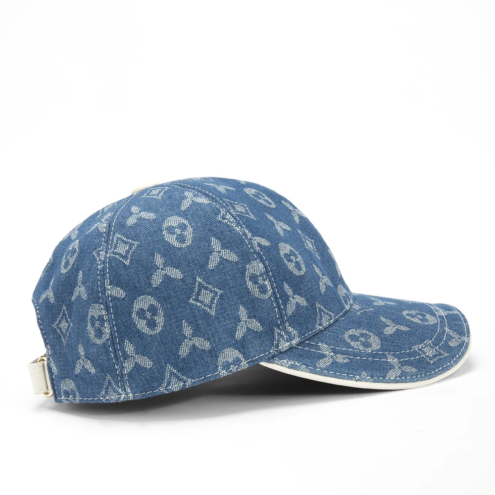 

New Embroidered Vintage Floral Denim Pattern Cap Blue Baseball Hat Dubill Faionable Sun Hat Casual Sle for All Seasons
