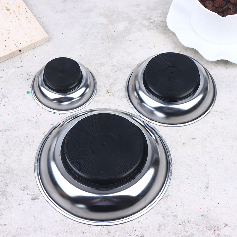  NEW SALE Stainless Steel Magnetic Tray Circular Magnetic Parts Bowl Screws Sockets Storage Tray For Auto Suction Pad Tools 
