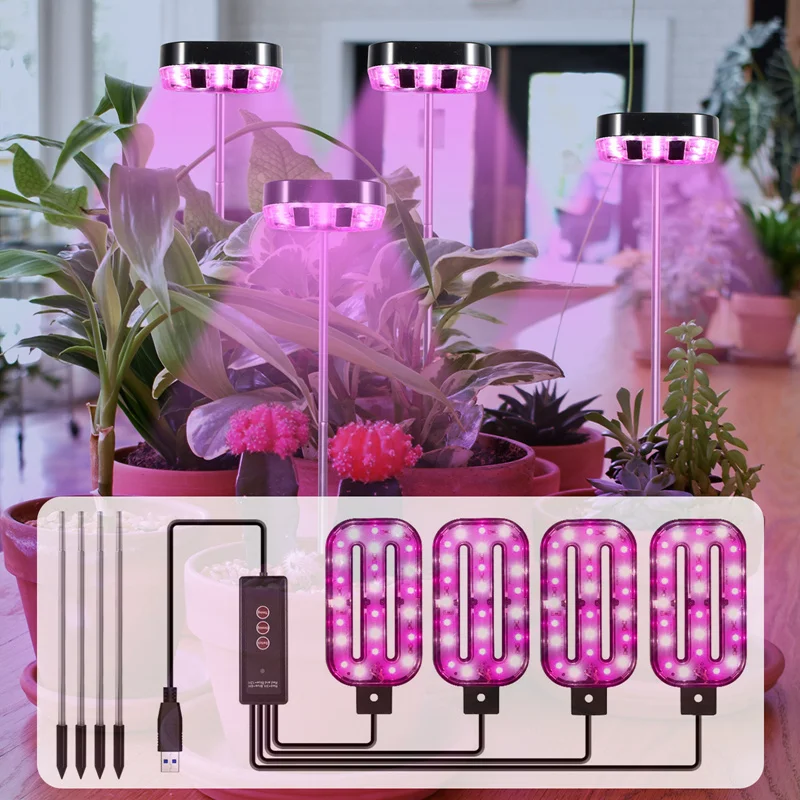 LED Plant Grow Light 4 In 1 USB Grow Lights For Indoor Plants Full Spectrum 3 Illumination Mode Growth Light For Indoor Planting