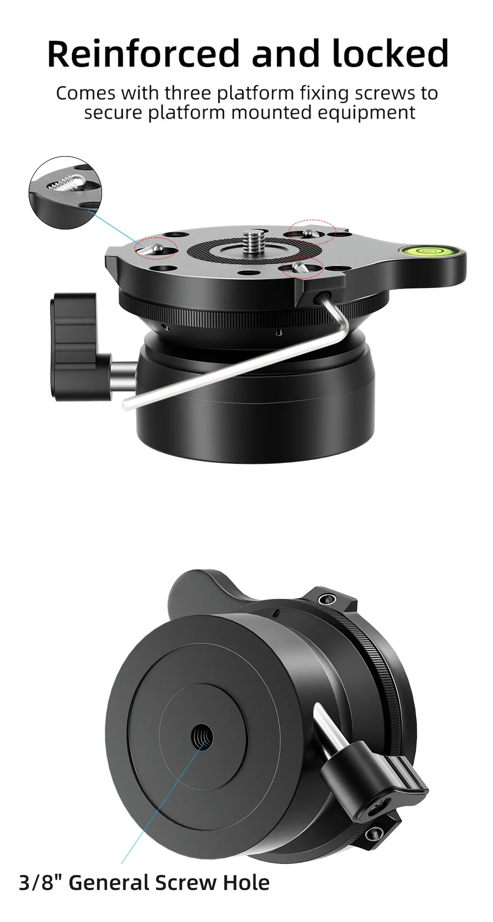 Piastra Regolazione Teste Fotografiche Base Di Livellamento Del Treppiede In Lega Di Alluminio Con Accessorio Treppiede Fotocamera