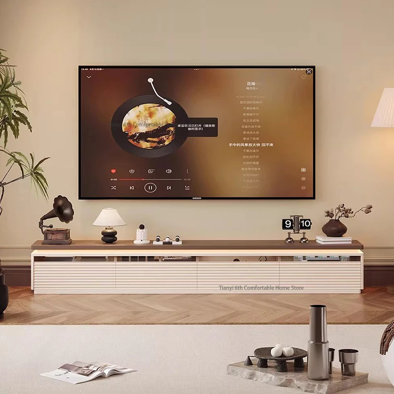 

Тумба под телевизор в скандинавском кремовом стиле, итальянская элитная тумба для хранения вещей в гостиной, мебель для дома FYFS