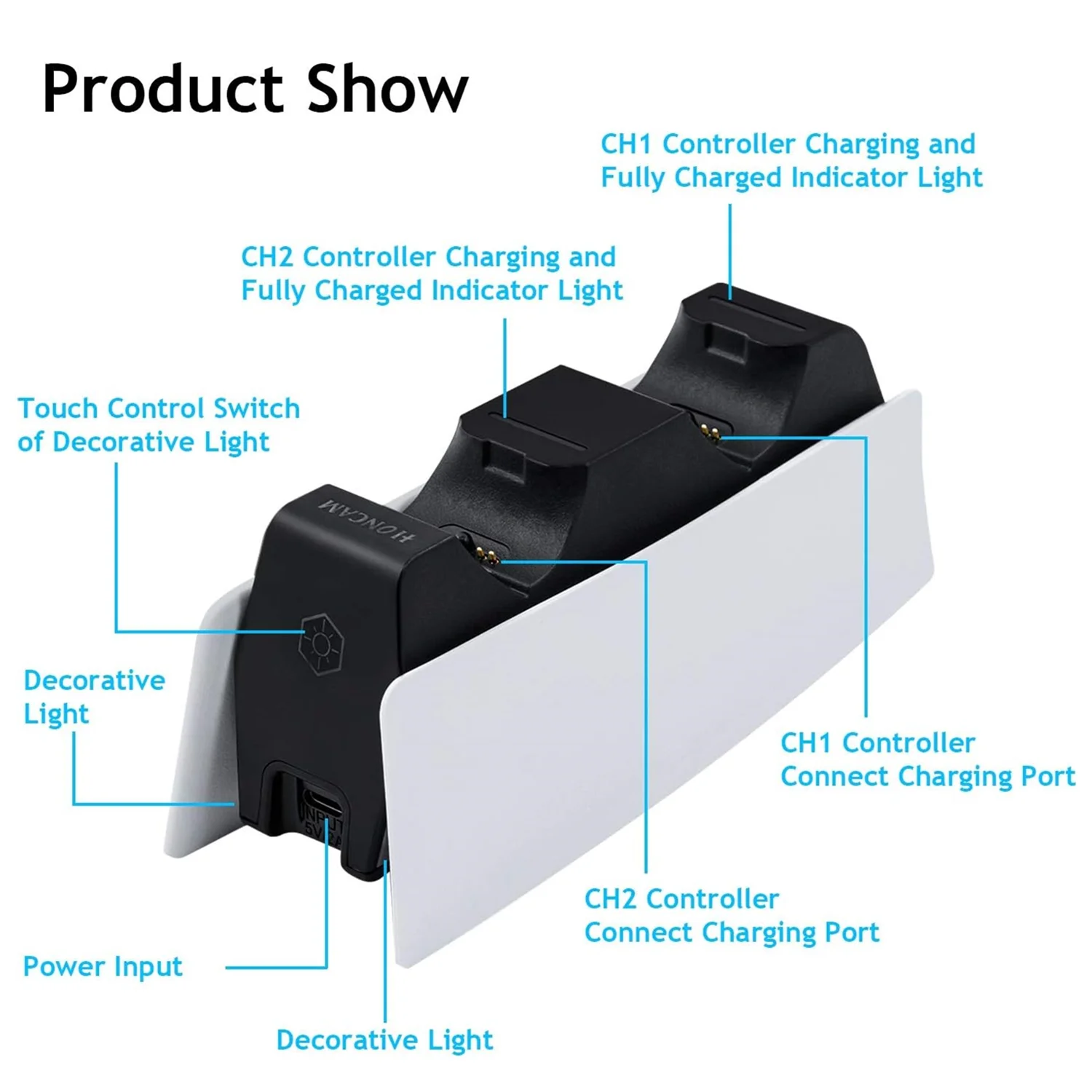 Station de charge pour contrôleur PS5 avec touristes, chargeur rapide S6 pour PS5, contrôleur sans fil Dualwhip avec LED, charge immunisée