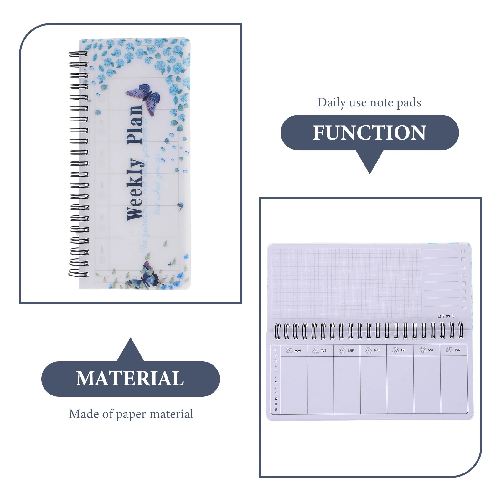 Tearable Weekly Planner Portable Coil Flip-Up Notepad (Garland Planner) Binder Academic The Notebook Notebooks Spiral Compact