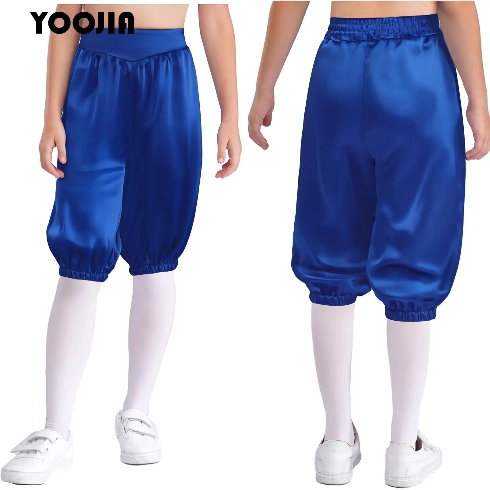Kids Boys Girls Medieval Lantern Pants Renaissance Victorian Pirate Capri Pants Trousers for Halloween Cosplay Colonial Costume