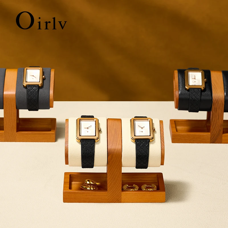 

Деревянная подставка Oirlv Double Luxury для демонстрации часов, органайзер для ювелирных изделий и браслетов, подставка для часов, реквизит для витрин