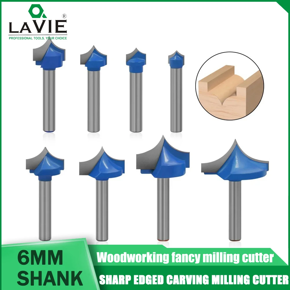 

LAVIE 1PC 6mm Shank CNC Round Nose Bits Round Point Cut Bit Shaker Sharp Cutter Solid Carbide Tools Woodworking Milling Cutter