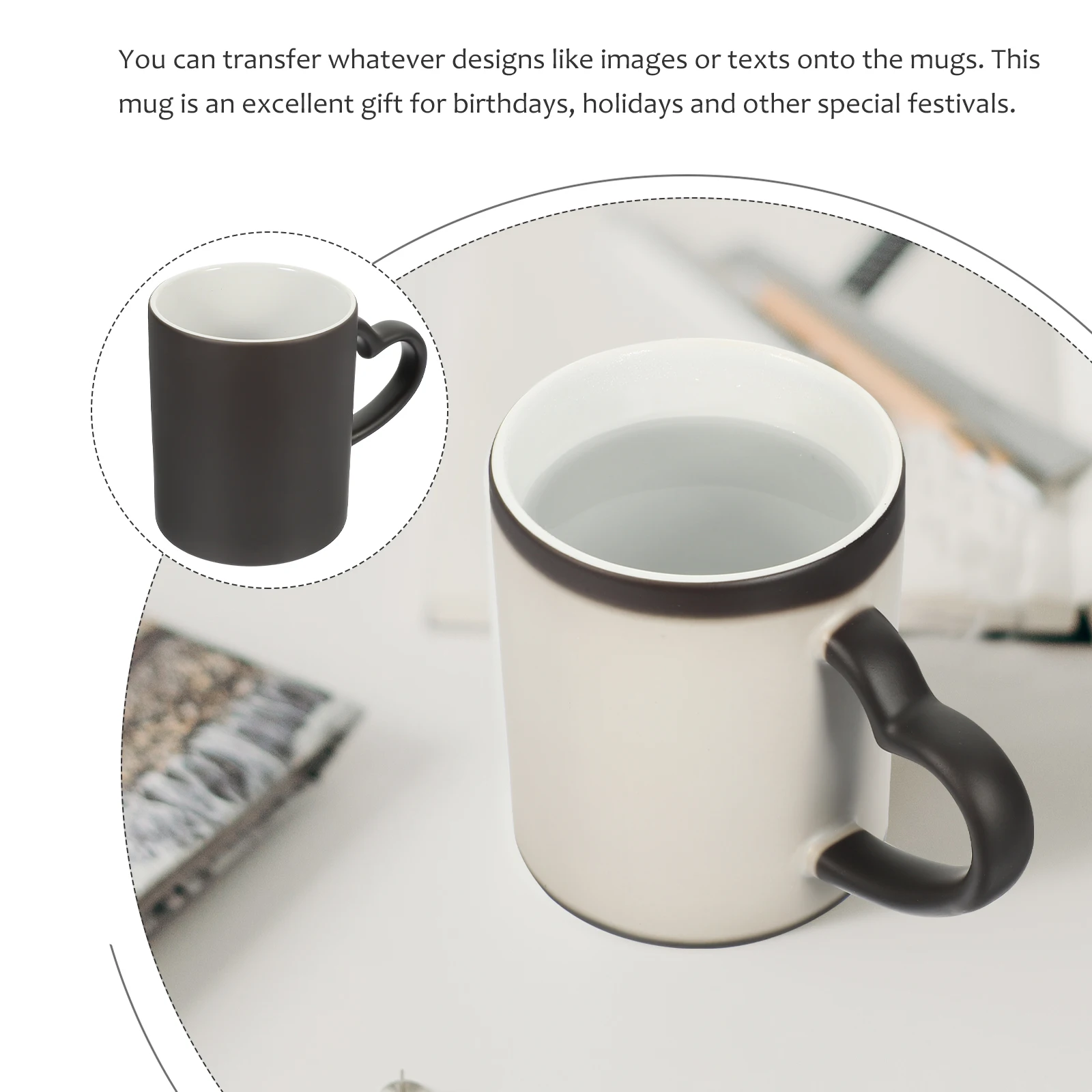 

Sublimation Ceramic Coffee Cup Color Changing Mug Blank Ceramic Water Cup Perfect for Heat Transfer Print Gifts