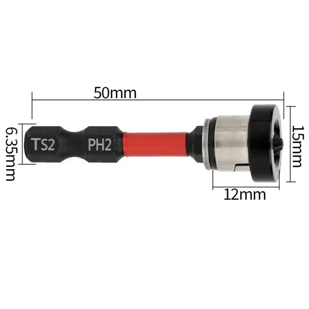 3Pcs Phillips Positioning Screwdriver Bit 50mm PH2 Drywall Screw Driver Dril Bit Gypsum Board Holder Extension Locating Batch