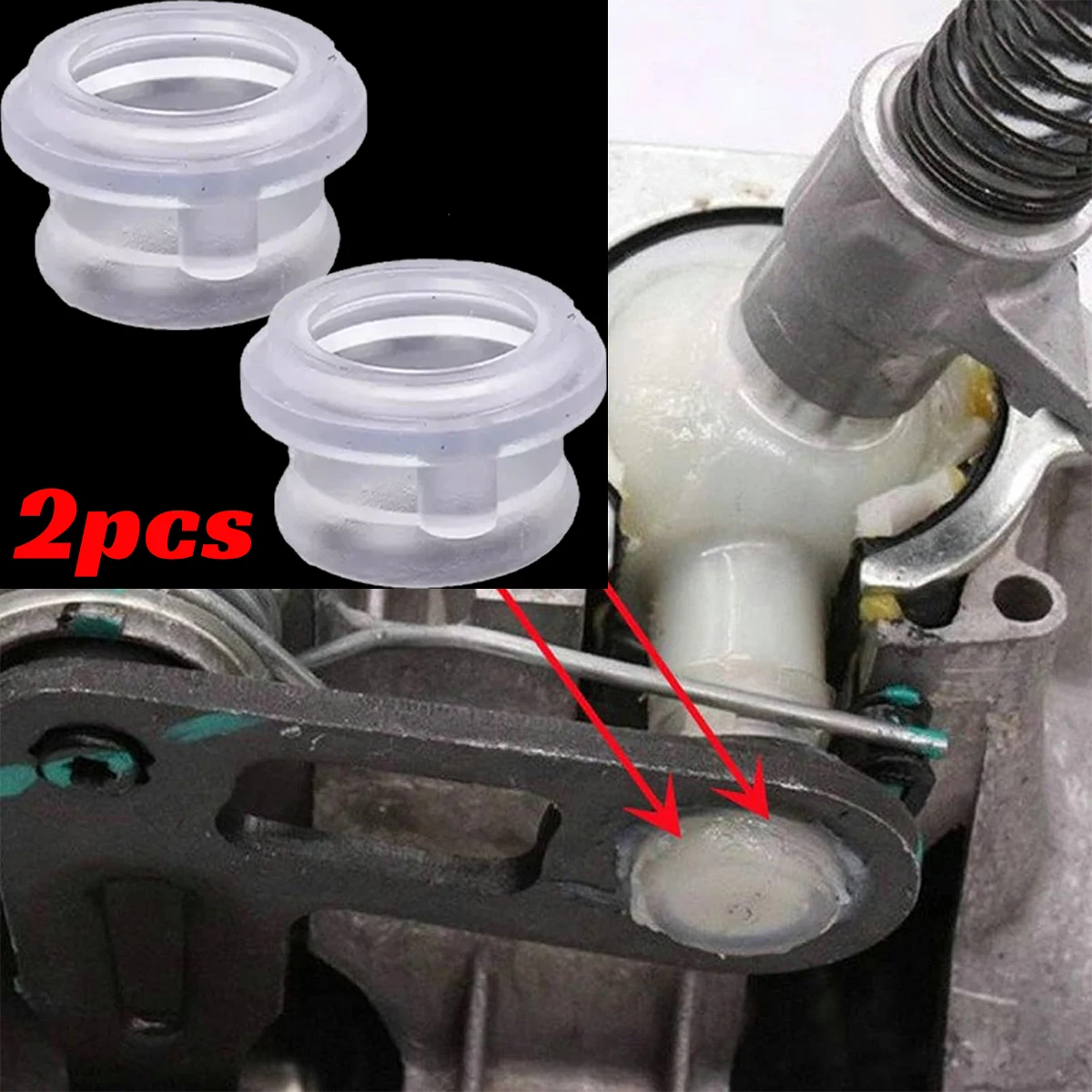 

2PC For SEAT Ibiza Manual Gear Shift Lever Cable Bushing Repair Kit Gearbox Selector End Linkage Rubber Sleeve 2002 2003- 2007