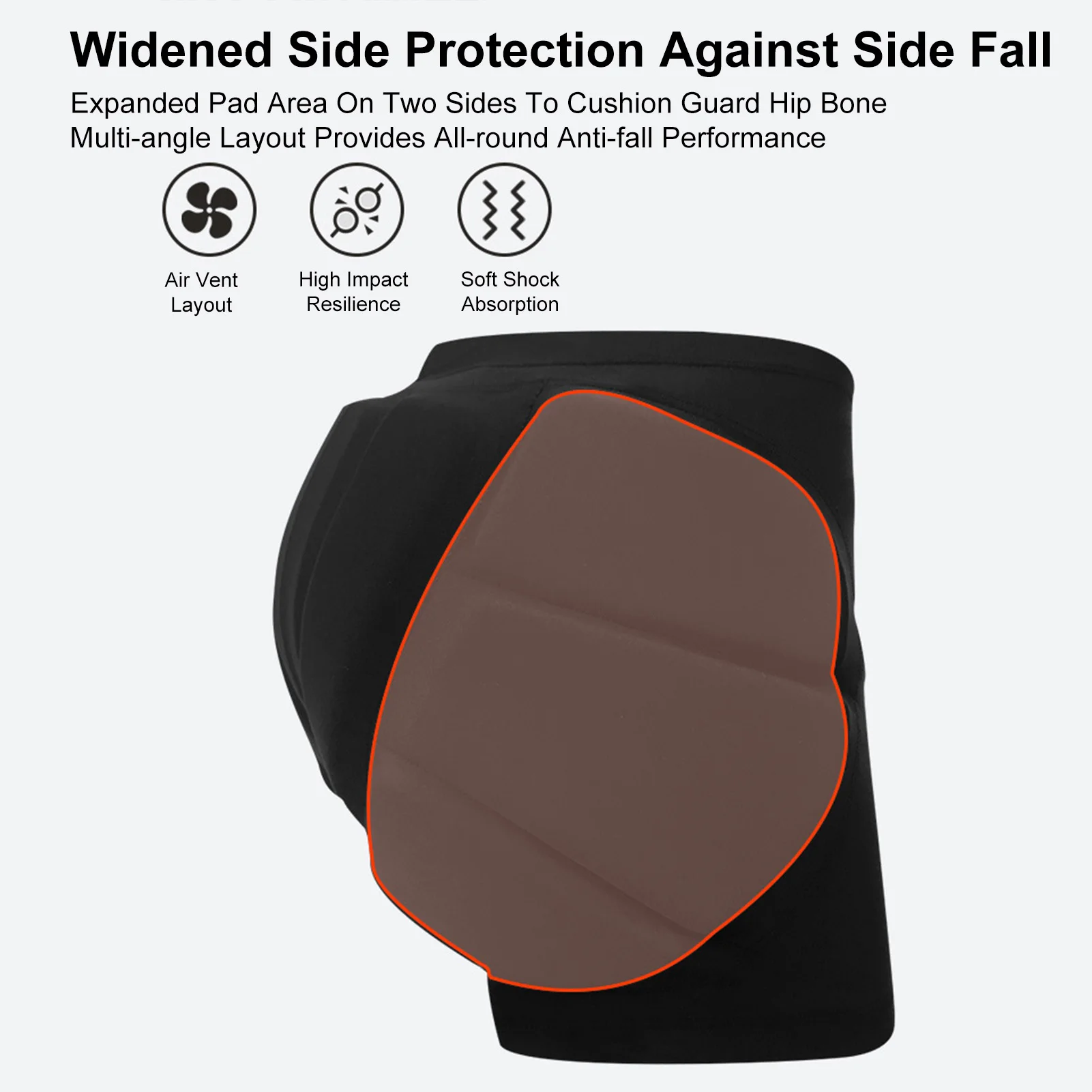 Padded Shorts Snowboard Hip Protector Quick Dry Four Way Stretch  Waistband Flexible Compression Base Layer for Men Women