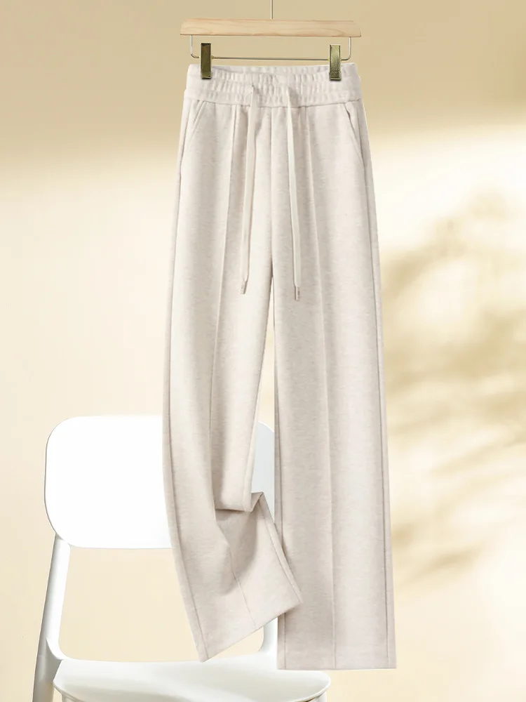 السراويل للنساء، والشتاء الكشمير عارضة عالية الخصر التخسيس السراويل الصوفية المستقيمة #4