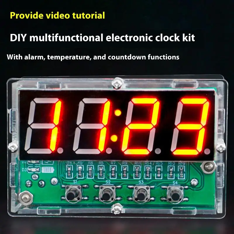 Zestaw wielofunkcyjny do samodzielnego montażu budzika DC 5V Mini zegar pogodowy do ćwiczeń lutowania Elektroniczne zestawy do samodzielnego montażu cyfrowego zegara