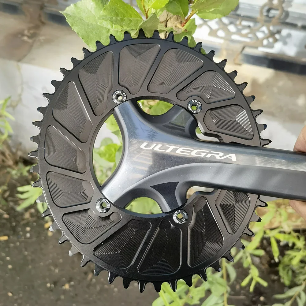 Stenen Racefiets Enkele Ovale Kettingblad Bcd 110Mm Kettingblad 4 Armen Voor 105 Fc 5800 6800 Ultegra 4700 Tigra 9000 Kettingwiel