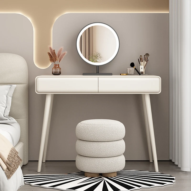 

Wood Dresser Makeup Vanities Dressing Luxury Modern Simple Apartment Illuminated Economic Tocador Con Espejo Bedroom Furniture