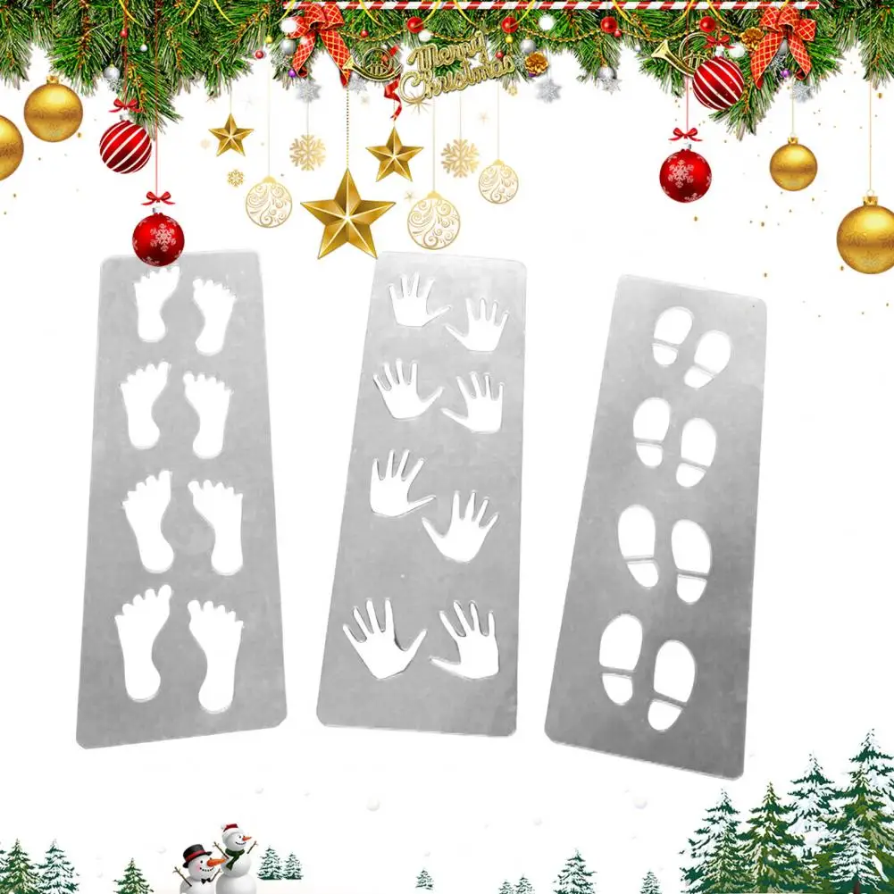 

Christmas Footprint Stencils Christmas Halloween Footprint Stencil Set for Diy Crafts Holiday Decor Petg for Art