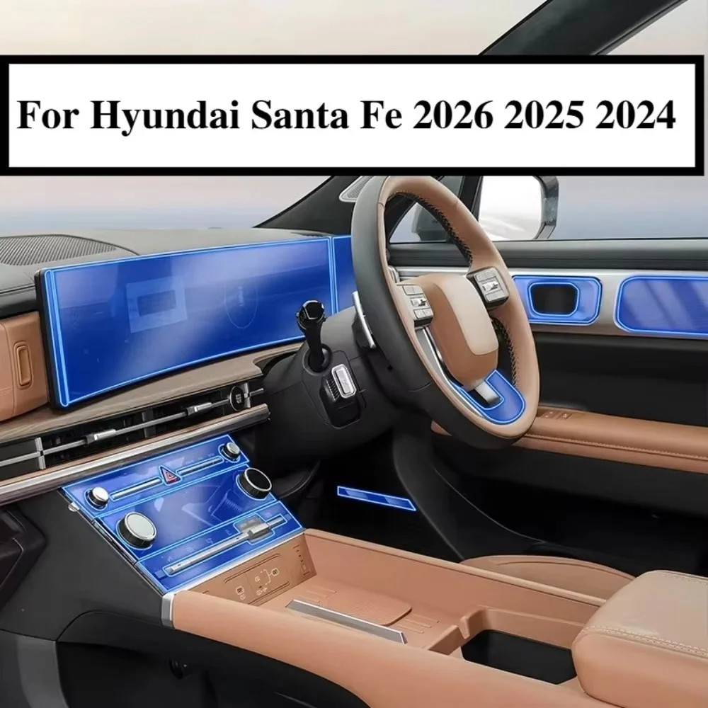 Schutzfolie Transparent TPU Für Hyundai Santa Fe 2026 2025 Auto-Zubehör GPS-Navigation Schalttafel Mittelkonsole – Detail 2