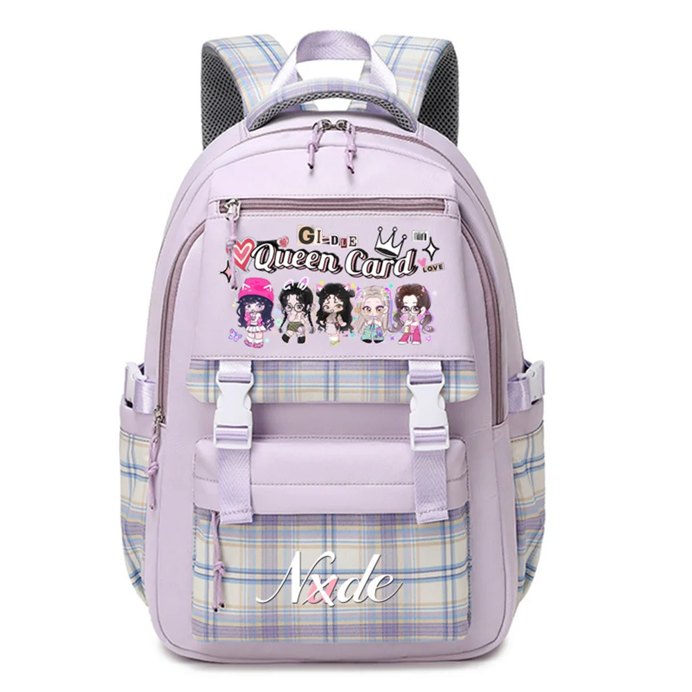 Kpop (G) I-DLE Backpack Student School Bag Large Capacity Girl Travel Bag I LOVE Album MiYeon Minnie SoYeon Gift Fans Collection