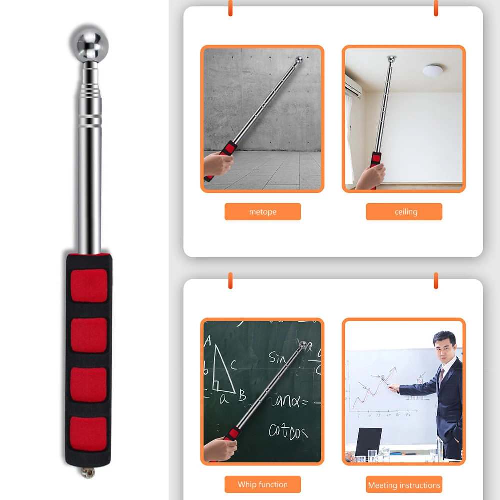 115/130 CM Telescopic Rod Test Tool Stainless Steel Empty Drum Hammer Portable Tile Hollow Inspection Tool Home Inspection Tool