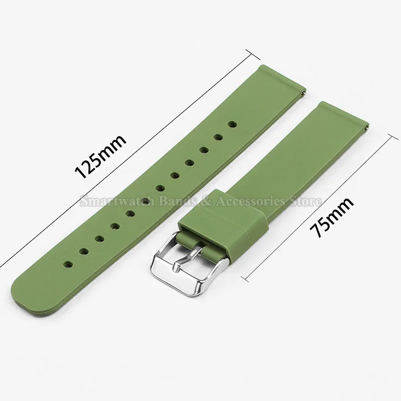 18mm 20mm 22mm 24mm Quick Release Silicone Watch Strap Men Women Waterproof Sport Wrist Band Universal Replace Rubber Bracelet