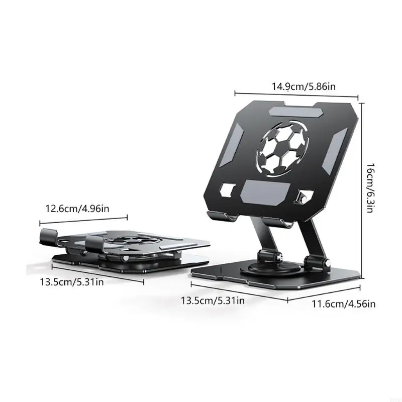 حامل أقراص دوارة 360 درجة محمول مع تعديل الارتفاع بمحاور مزدوجة وهيكل من الفولاذ الكربوني لـ 4.7 13 بوصة 896C