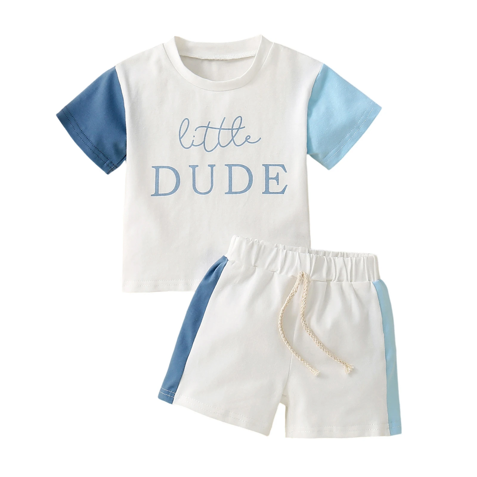 

Infant Baby Boy Girl Summer Outfits Short Sleeve Letter Printed Tops with Shorts Toddler Set for Casual Daily Wear Play Wear
